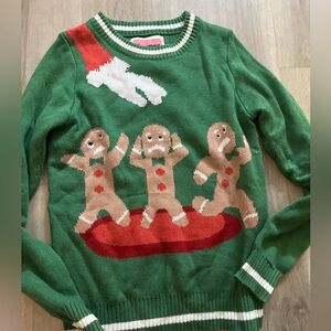 Tipsy elf ugly cute gingerbread man Christmas sweater small